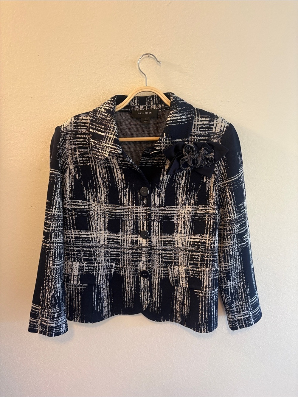 St. John Jacket with Floral Broach